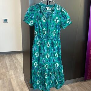 J. Crew Blue Puff Sleeve Sundress